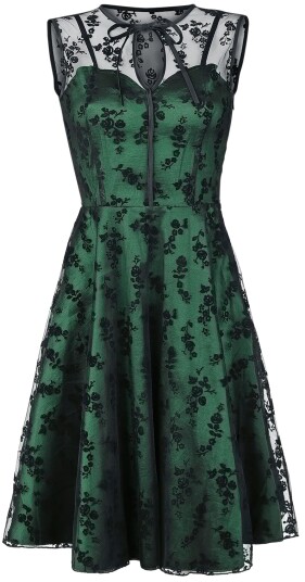 Voodoo Vixen Rockabilly Middellang kjole Emerald S til 4XL Damer grønn Voodoo Vixen Rockabilly Middellang kjole Emerald S til 4XL Damer grønn