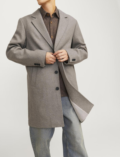 Jack & Jones Jjeharrison Wool Blend Coat Sn - Beige - XXL