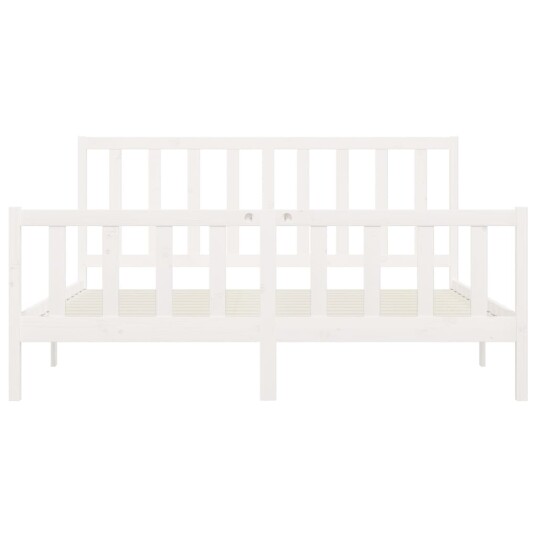 vidaXL Sengeramme hvit heltre 200x200 cm