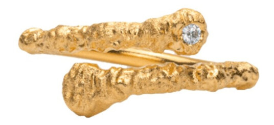 IX Studios Crunchy Nature Ring 22 kt. Gullbelagt sølv DMN0315GDWH-54 - Unisex - 925 sterling silver