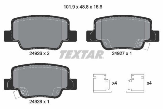 Bremseklosser TEXTAR 2492601 Bremseklosser TEXTAR 2492601