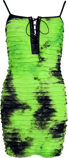 Punk Rave   Goth Kort kjole   Tie Dyed Punk Kjole   XS S til XL XXL   Damer   svart grønn