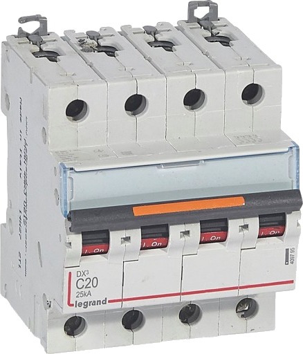 Legrand DX3 MCB automatsikring C20 4P 4M 25kA