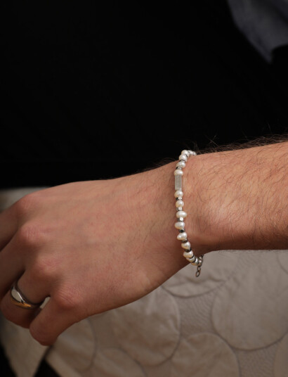 Samie Samie   Bracelet In White And Steel   White   ONE SIZE