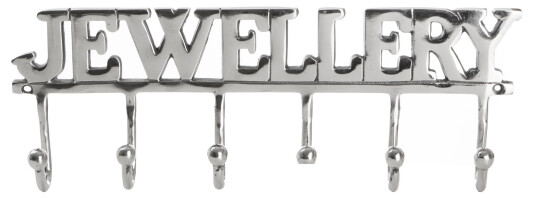 Knaggrekke "jewellery" 6 knagger aluminium