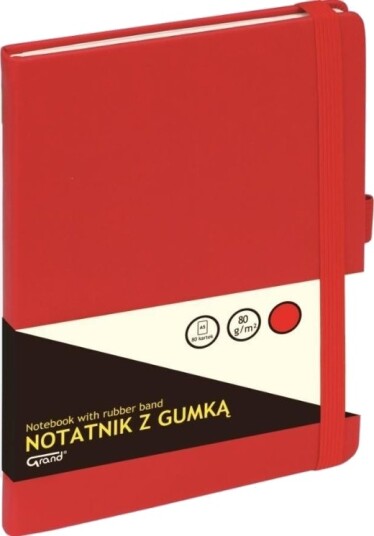 Kw Trade Notatbok Grand Med Strikk Rød A5/80 Ruter 232365