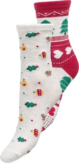 ONLY Onlchristmas 2 Pack Sock Box Acc LIGHT GREY MELANGE One Size