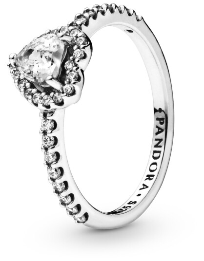 Pandora Timeless, Ring i 925 sølv med hevet klart hjerte