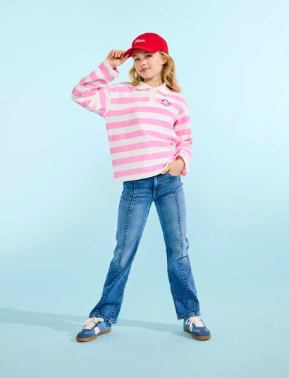 Kids Only Kogesther L/S Polo Emb Vd Swt Pink 134 140 Kids Only Kogesther L/S Polo Emb Vd Swt Pink 134 140