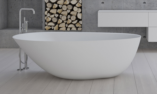 Copenhagen Bath Muschel badekar 1750x870 mm, Frittstående i Hvit Matt Copenhagen Bath Muschel badekar 1750x870 mm, Frittstående i Hvit Matt