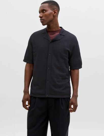 Jack & Jones Jjchris Knit Resort Ss Black XS