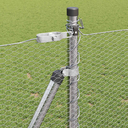 Gjerde med innlegg. sølv 1 x 100 m PVC belagt stål
