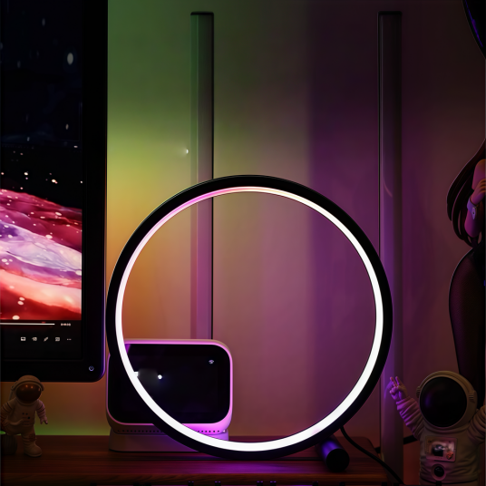 Slim Sirkel RGBIC lampe Hvit Ø30cm Bluetooth 5V USB Slim Sirkel RGBIC lampe Hvit Ø30cm Bluetooth 5V USB