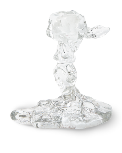 Polspotten Drip Lysestake i Glass 14 cm - Organisk Design