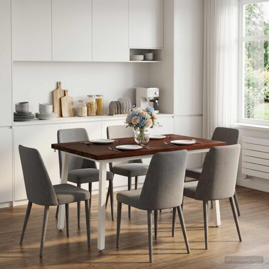 vidaXL 120 x 80 x 75 cm Solid akasietre Mørk Brun og Hvit Rektangulær