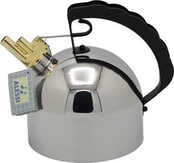 Alessi 9091 Plystrende Vannkoker 2L Rustfritt Stål med Messingfløyte Alessi 9091 Plystrende Vannkoker 2L Rustfritt Stål med Messingfløyte