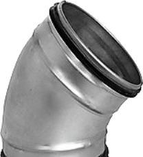 Bøjning Ø200 45 Gr. Galvaniseret