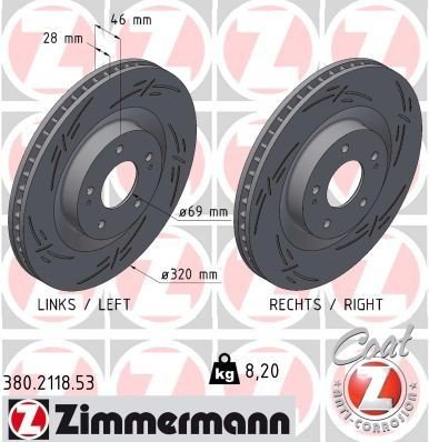 Bremseskive ZIMMERMANN 380.2118.53