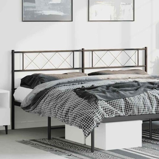 Sengegavl i metall svart 193 cm 8721012190931