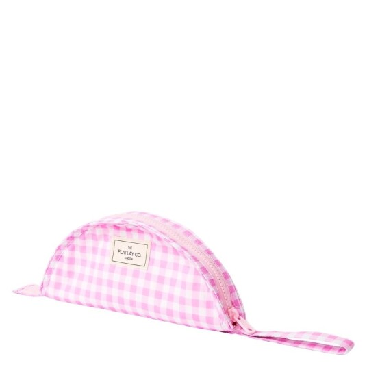 The Flat Lay Co. Parachute Lunar Flat Lay Makeup Pouch Pink Gingh