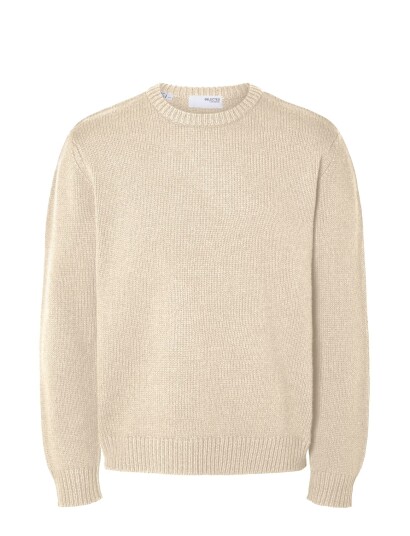 Selected Slhcody Ls Knit Relaxed Crew Neck Noos - Beige - L Selected Slhcody Ls Knit Relaxed Crew Neck Noos - Beige - L