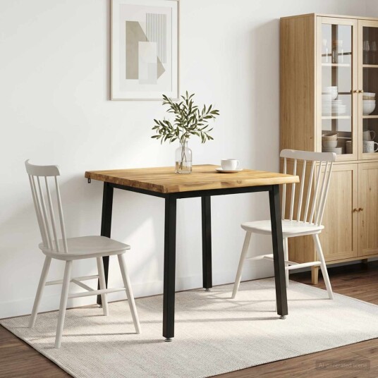vidaXL 90 x 90 x 75 cm Solid akasietre Hvit og svart Torget