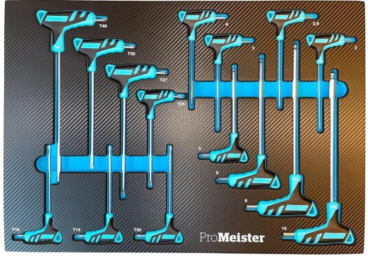 Promeister T-Trekkersett Hex Og Torx Eva Skum 15 Deler