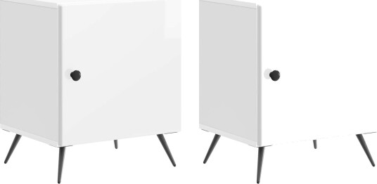  Nattbordskap 2 pcs Høgglans hvit 43 x 34,5 x 50 cm