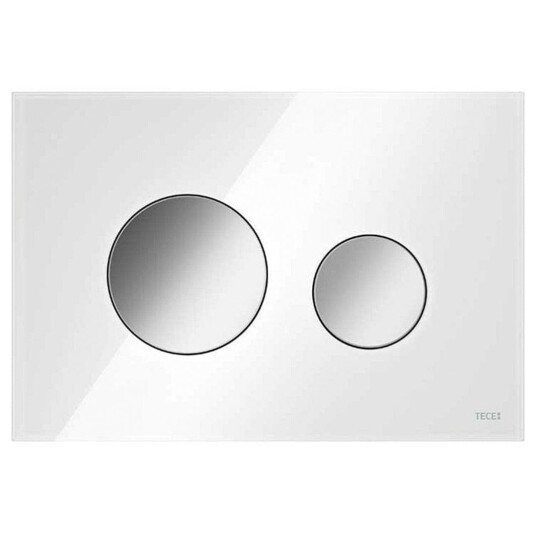 Tece Loop Betjeningsplate - Hvitt glass/Krom knapper Tece Loop Betjeningsplate - Hvitt glass/Krom knapper
