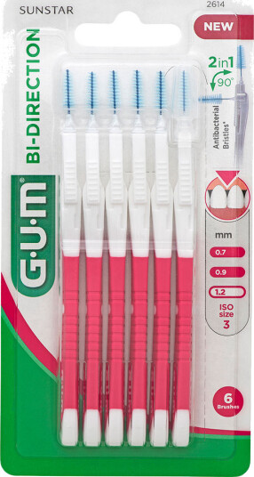 GUM Bi-Direction Interspace Børster Fin 1,2 mm ISO 3 ROSA GUM Bi-Direction Interspace Børster Fin 1,2 mm ISO 3 ROSA