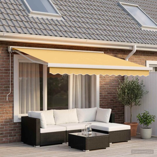 vidaXL Uttrekkbar markise sand 450 × 300 cm Stoff og Metall