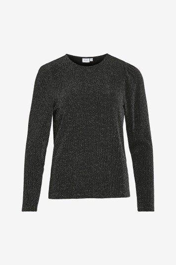 Vila Topp viEleina O neck L/S Top Svart