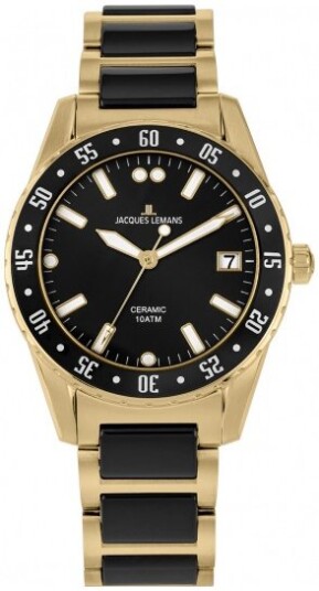 Jacques Lemans Herreklokke 42 10G Liverpool Sort/Keramik Ø42 mm