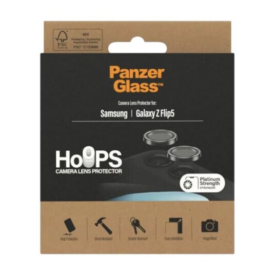 PanzerGlass Kamerabeskyttelsesglass for Samsung Galaxy Z Flip5 - Gjennomsiktig/Svart