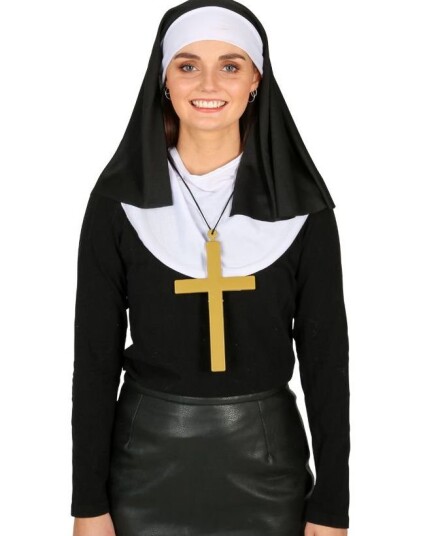 Nonne Kostymesett med Hodeplagg Kors og Krave Nonne Kostymesett med Hodeplagg Kors og Krave