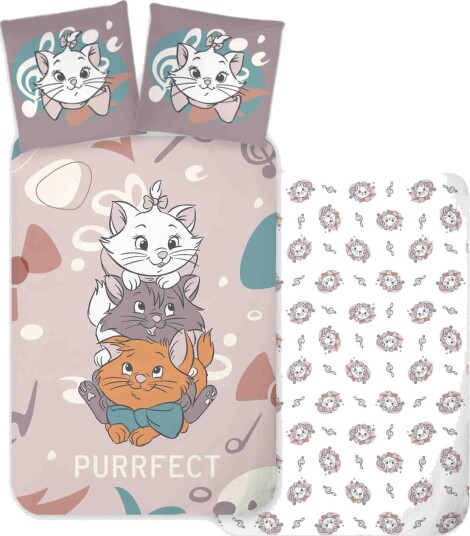 Licens Aristocats sengetøy 100% bomull Barnesengetøy 140x200 cm Kattungene fra Aristocats