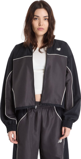 New Balance Trackside Woven Jacket   Grey   S