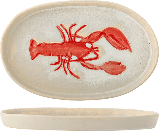 Bloomingville Hadden Serving Plate Red 29X18X2.5CM Bloomingville Hadden Serving Plate Red 29X18X2.5CM