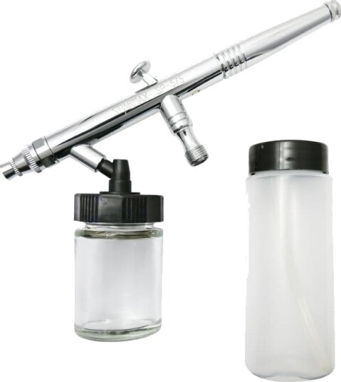 Sparmax SP-575 Dual-Action Airbrush med 0,5mm Dyse og 22ml/80ml Beholdere Sparmax SP-575 Dual-Action Airbrush med 0,5mm Dyse og 22ml/80ml Beholdere