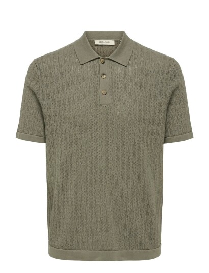 ONLY & SONS Onsmoon Reg 12 Ss Polo Knit Noos Khaki green XS