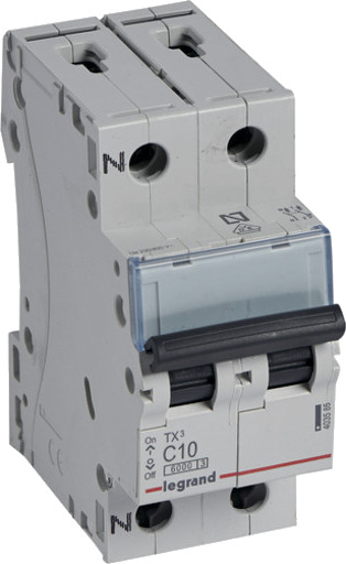 Legrand 5 stk TX³ MCB automatsikring C10 1P+N 2M 6/6kA