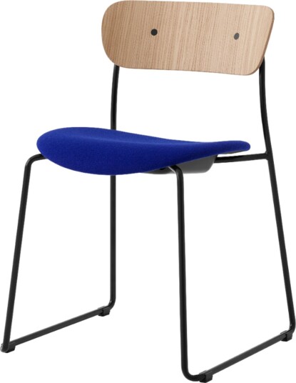 &Tradition Pavilion AV52 Spisestol med Trukket Sete Sort/ Hallingdal