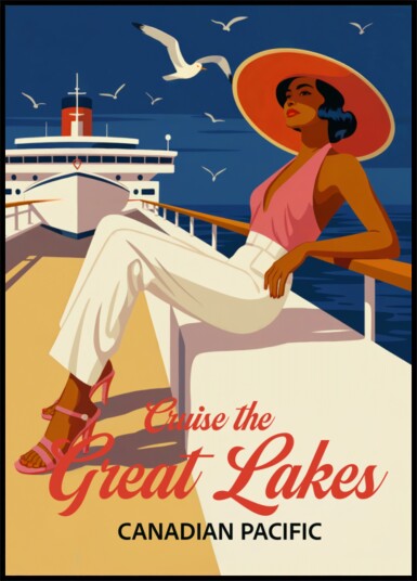Retro Great Lakes Cruise Plakat / 21x30