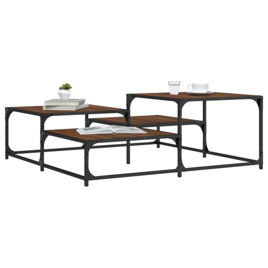  Salongbord brun eik 107x107x40 cm konstruert tre 8721012195387