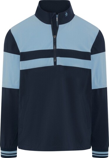 Original Penguin OP 1/4 Zip Color Block Wind Jacket Golfgenser herre Black Iris Medium