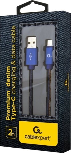 Cablexpert Premium Jeans Usb-Kabel Usb-C Hann Til Usb Hann Usb 2.0 2.1 A 2 M Blå Denim