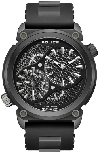 Police Herreklokke PEWGM0071802 Boa Sort/Gummi Ø48 mm