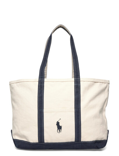 Polo Ralph Lauren Big Pony Canvas Tote - Cream - ONE SIZE Polo Ralph Lauren Big Pony Canvas Tote - Cream - ONE SIZE