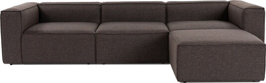 Redlands Sofa med Sjeselong 3 seter Mørk brun