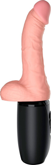 King Cock Plus Thrusting Dildo med Pung 28 cm - Beige